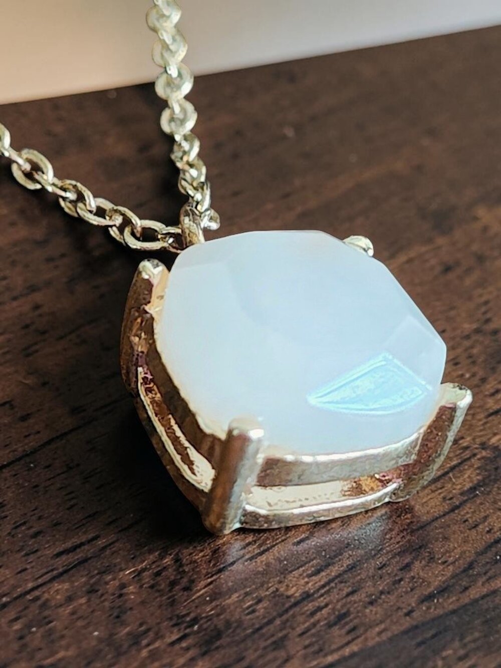 Quartz Cushion-Cut Pendant Necklace